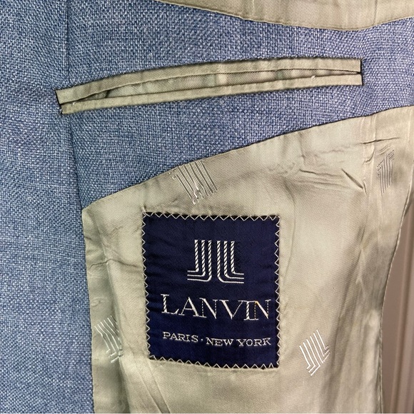 Flash Sale Lanvin Paris Vtg Lt Blue Sport Coat Blazer Jacket - Picture 14 of 15